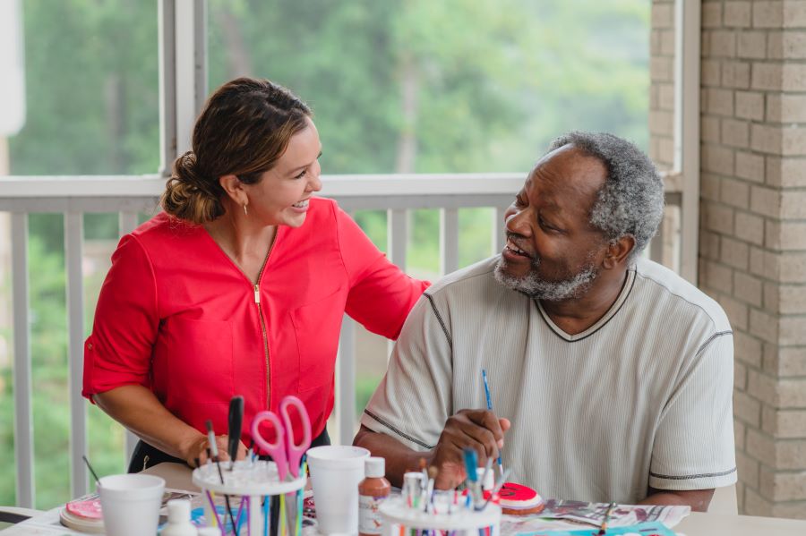 man and caregiver
