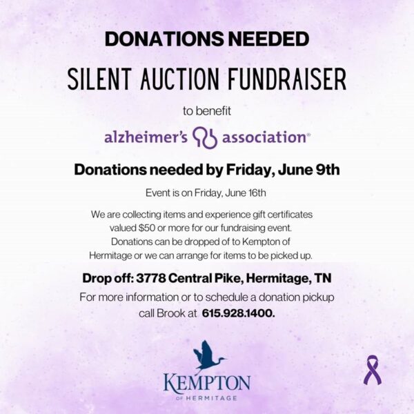 Alzheimers Silent Auction Information poster